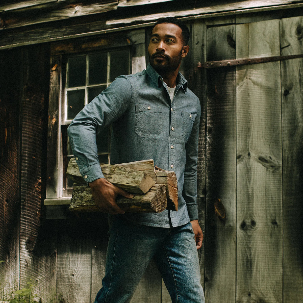 The Utility Shirt in Rinsed Selvage Chambray