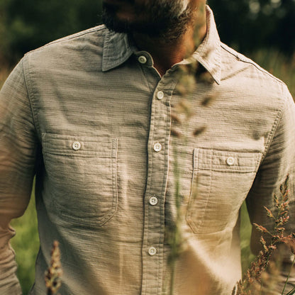 The Utility Shirt in Stone Double Cloth