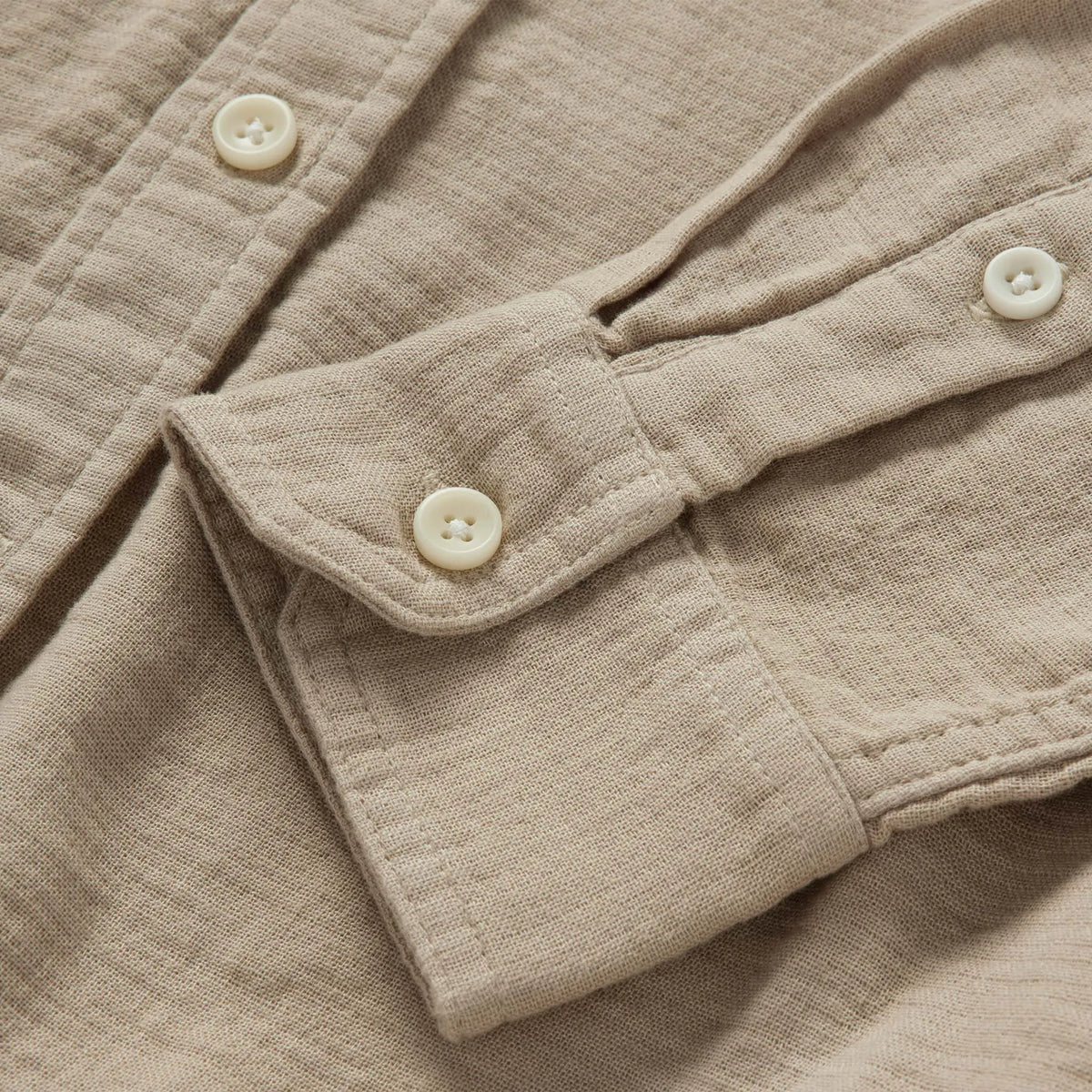 The Utility Shirt in Stone Double Cloth