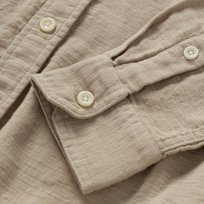 The Utility Shirt in Stone Double Cloth