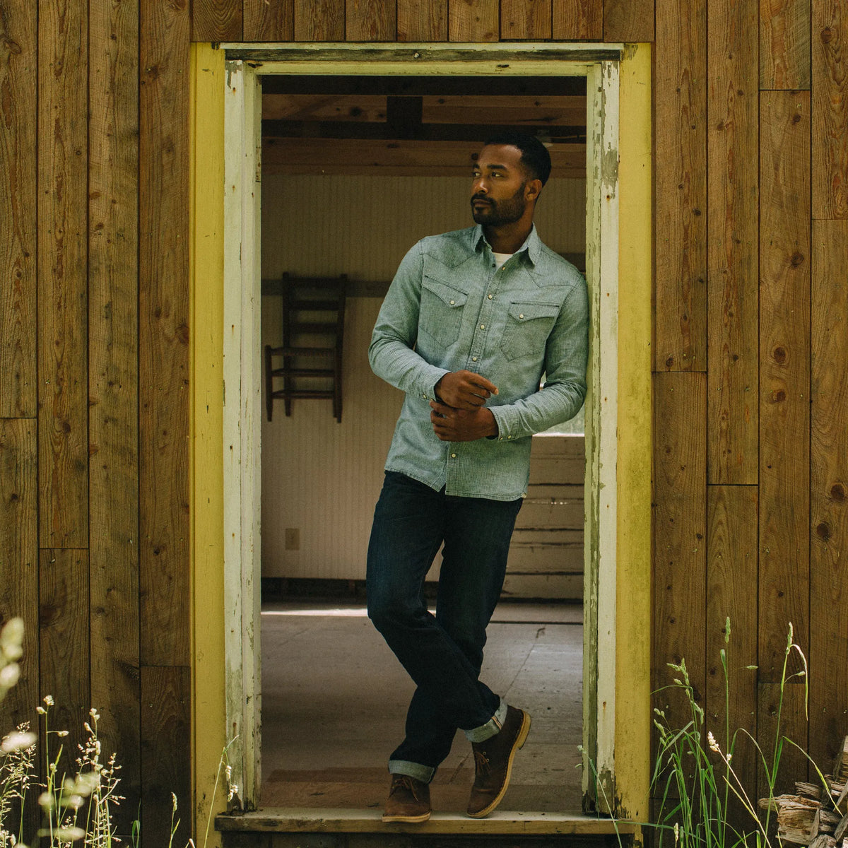 The Western Shirt in Indigo Stripe