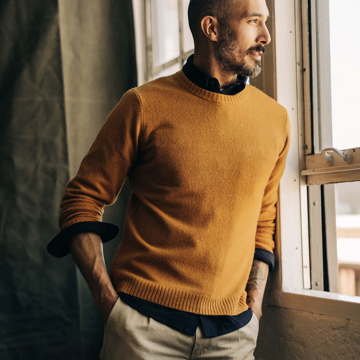 The Lodge Sweater in Gold