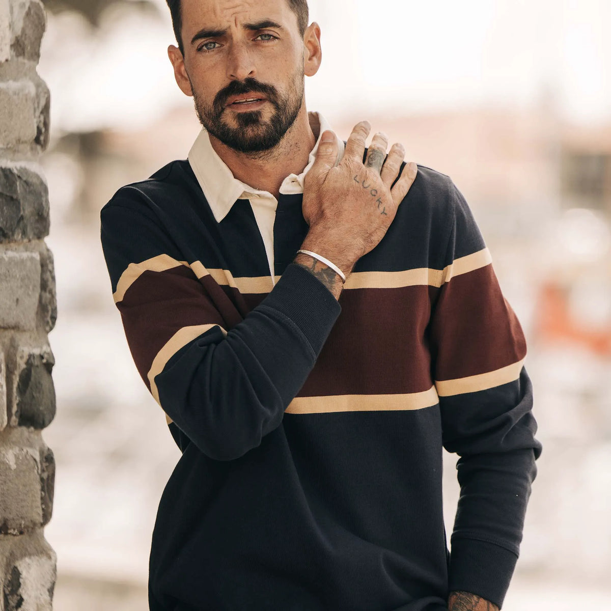 The Rugby in Dark Navy Stripe