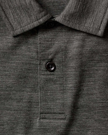 The Merino Polo in Heather Army
