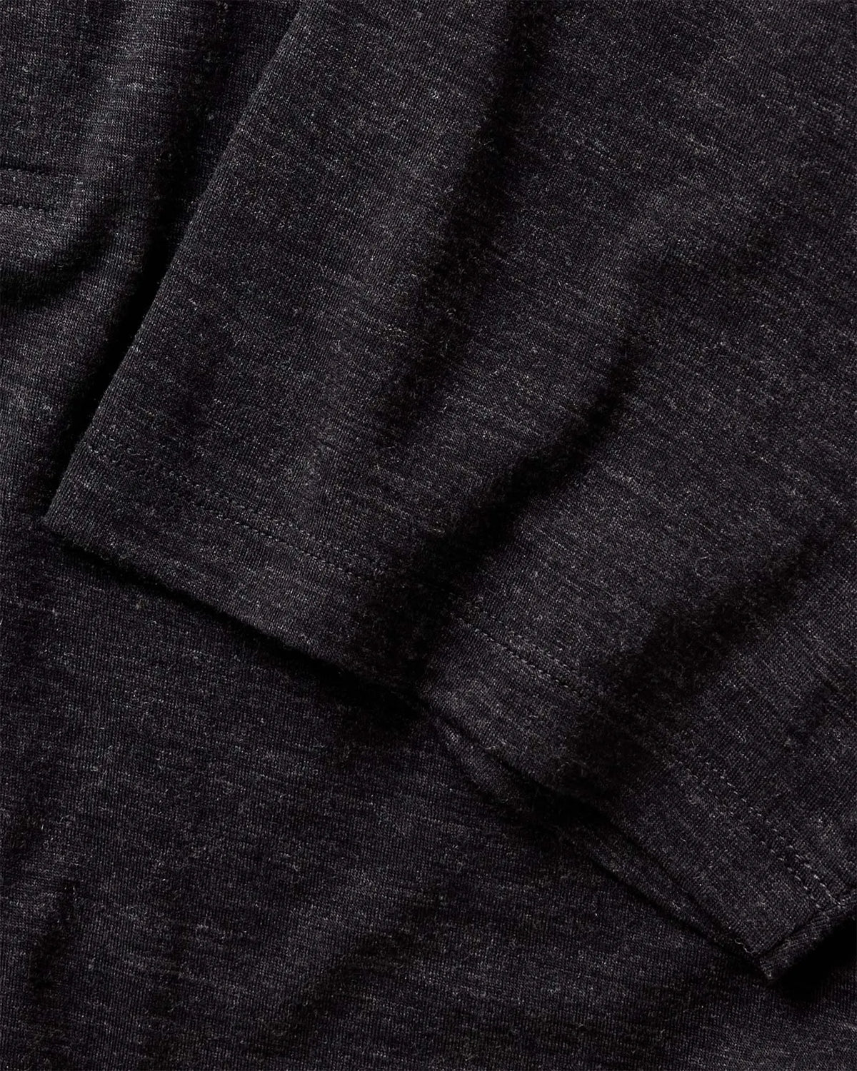 The Merino Polo in Heather Black