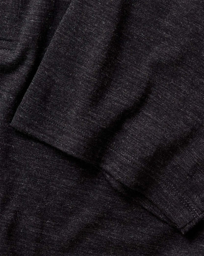 The Merino Polo in Heather Black