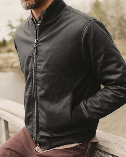 The Insulated Bomber Jacket in Coal Dry Wax