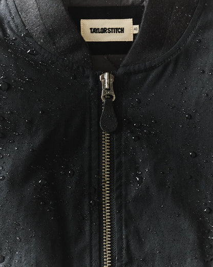 The Insulated Bomber Jacket in Coal Dry Wax