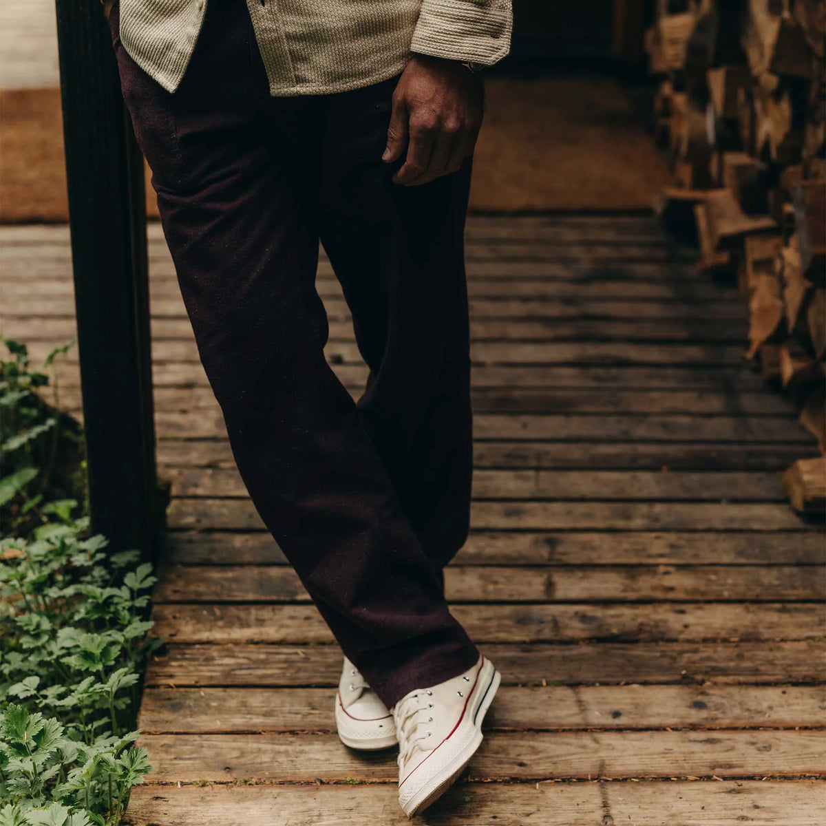 The Breakwater Pant in Nutmeg Donegal