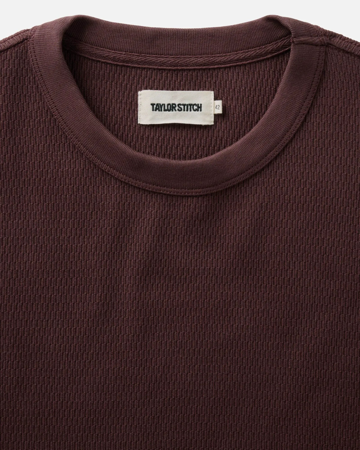 The Organic Cotton Short Sleeve Crew in Burgundy Waffle