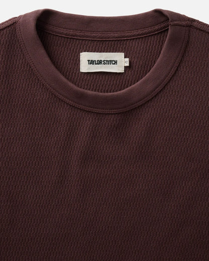 The Organic Cotton Short Sleeve Crew in Burgundy Waffle