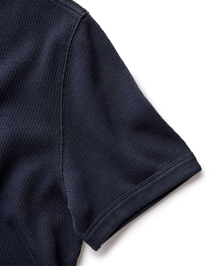 The Organic Cotton Short Sleeve Crew in Dark Navy Waffle