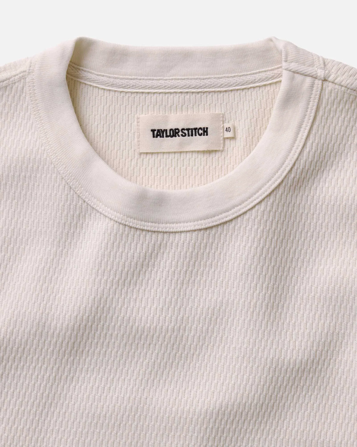 The Organic Cotton Short Sleeve Crew in Vintage White Waffle