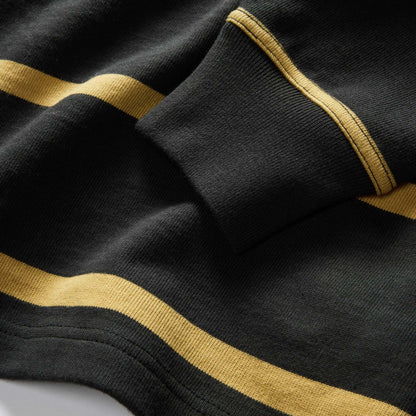 The Rugby Shirt in Faded Black Stripe