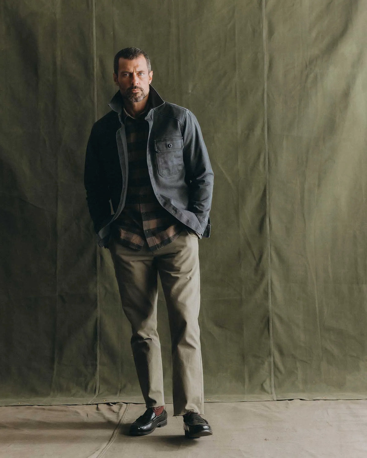 The Shop Shirt in Coal Chipped Canvas