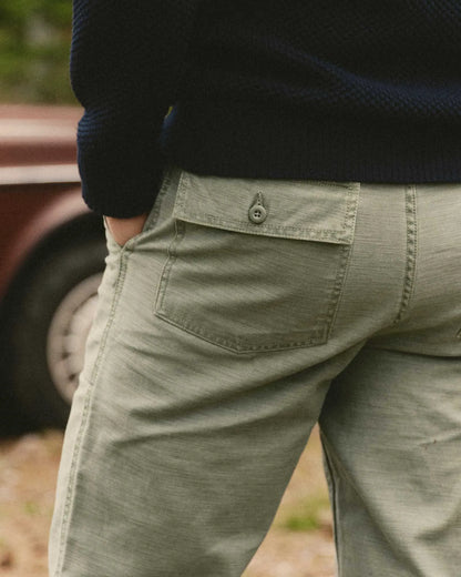 The Surplus Pant in Field Olive Reverse Sateen