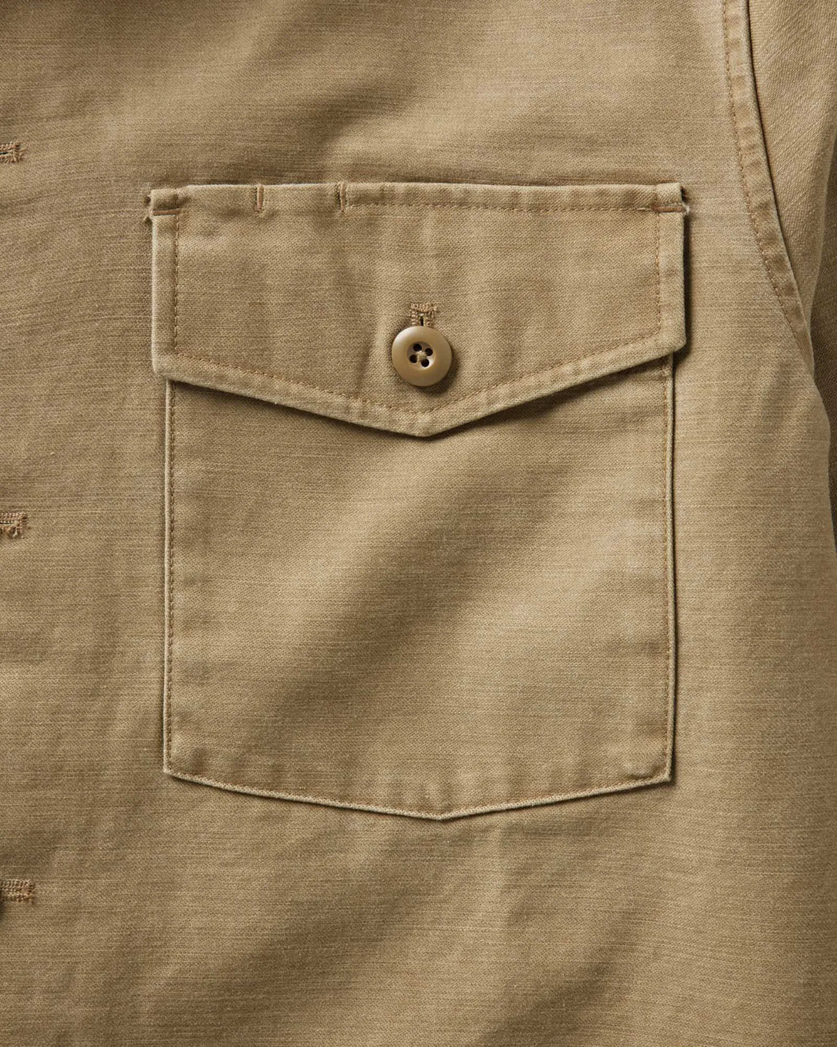 The Surplus Shirt in Field Khaki Reverse Sateen