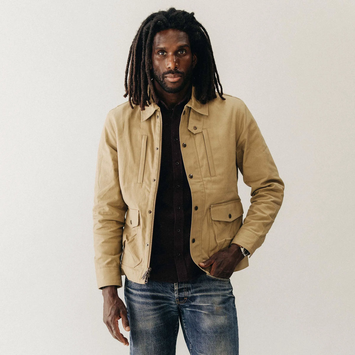 The Pathfinder Jacket in Khaki Dry Wax