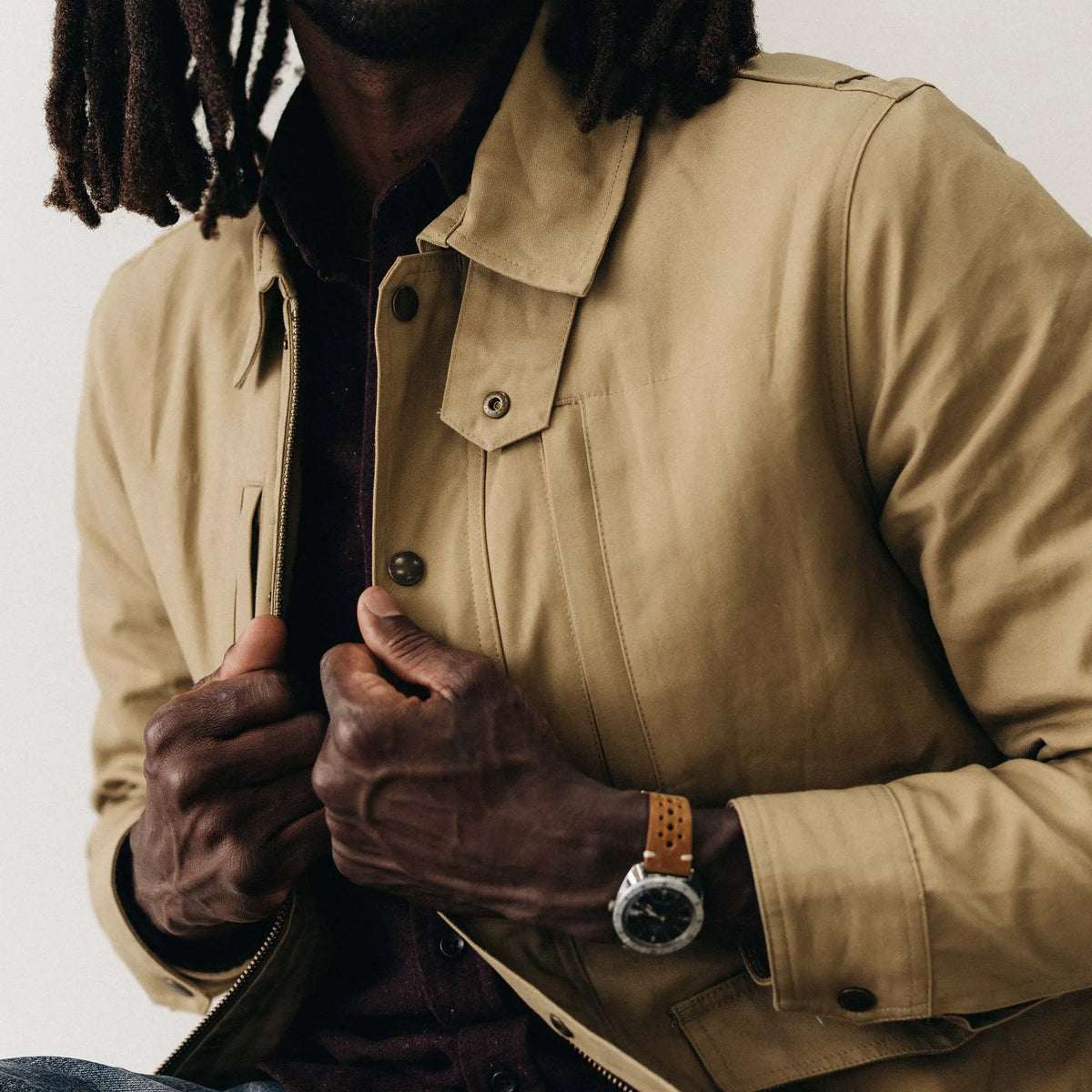 The Pathfinder Jacket in Khaki Dry Wax