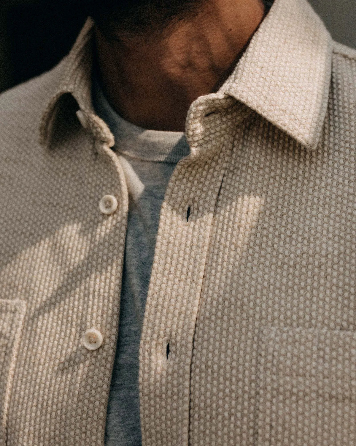 The Utility Shirt in Natural Sashiko