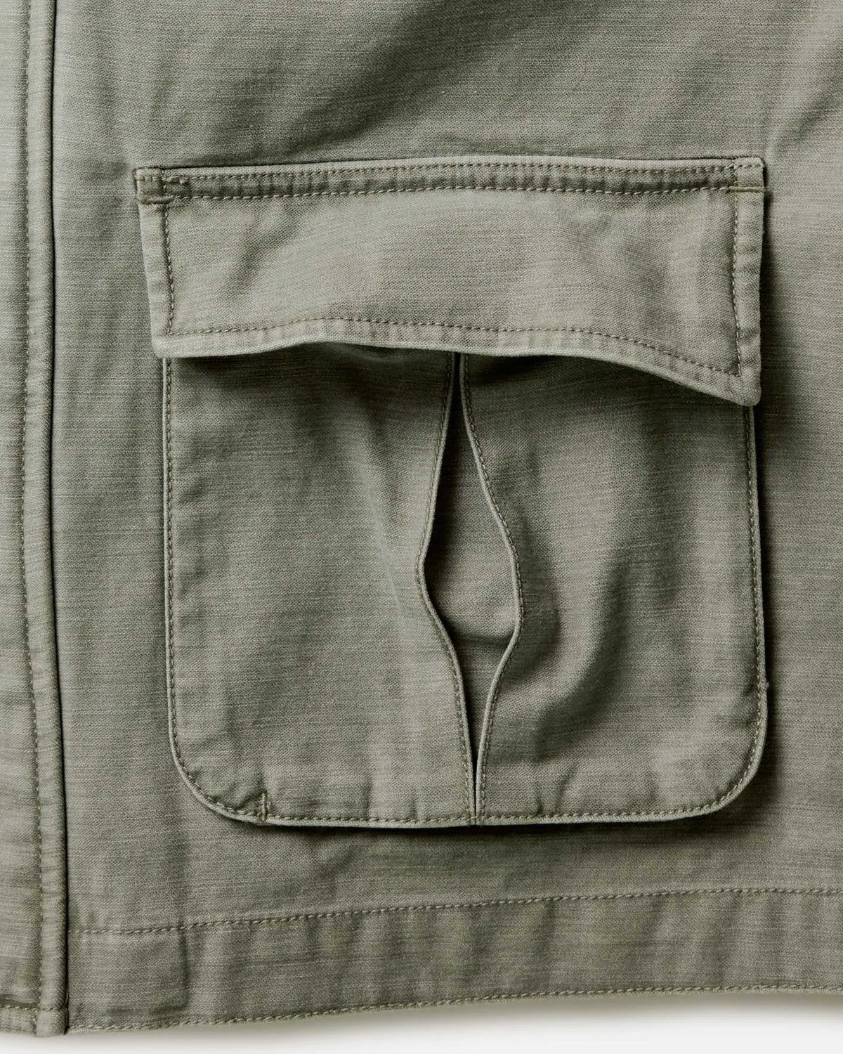 The Surplus Jacket in Field Olive Reverse Sateen