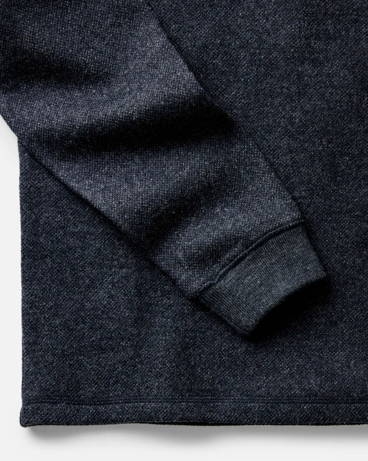 The Evans Crew in Navy Birdseye Wool