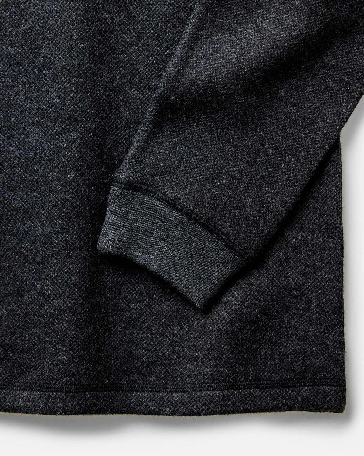 The Evans Henley in Charcoal Birdseye Wool