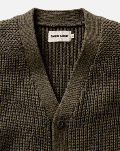 The Mariner Cardigan in Heather Loden Slub