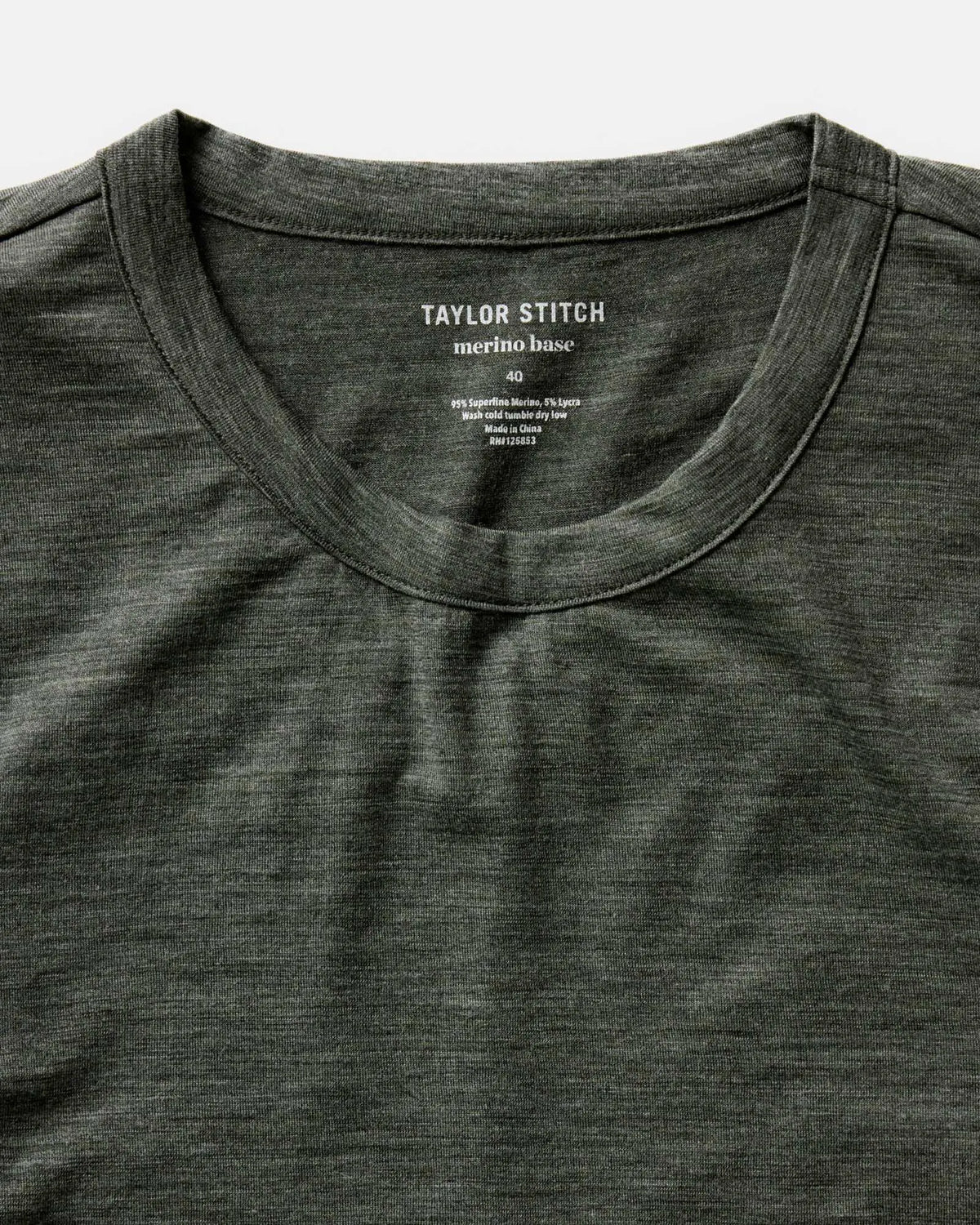 The Merino Long Sleeve Tee in Heather Army