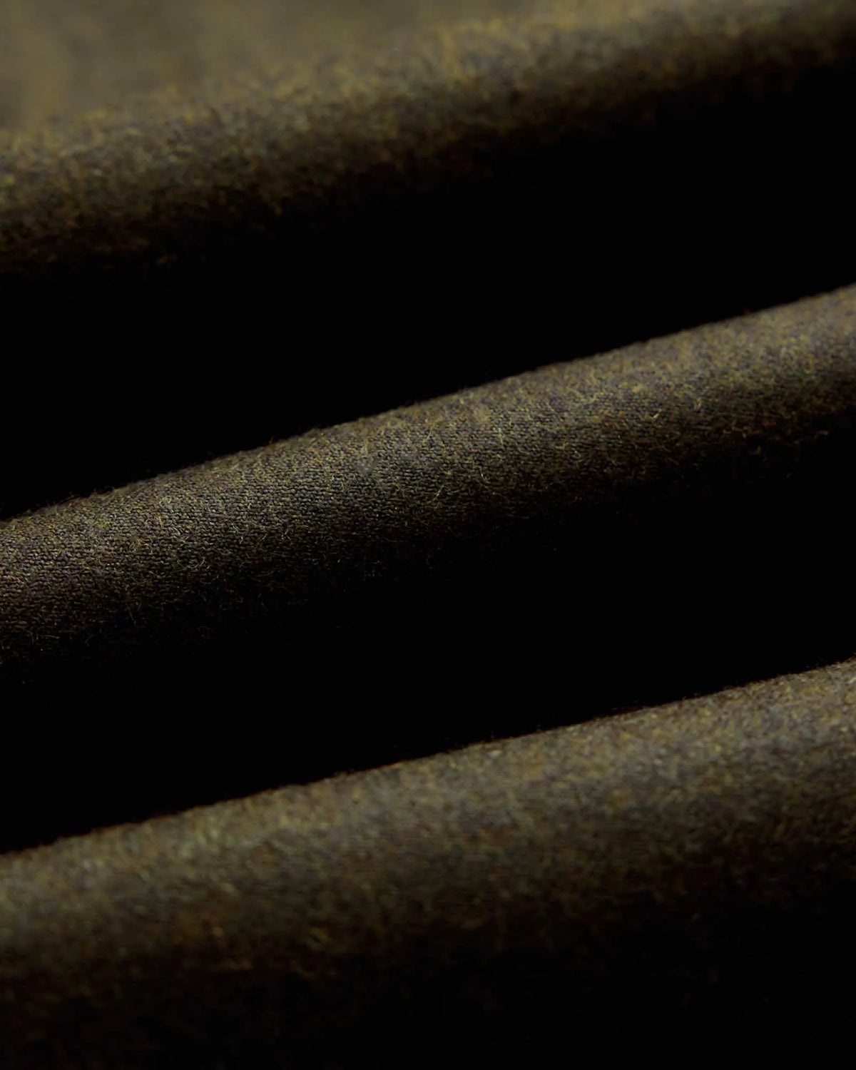 The Stevens Trouser in Black Olive Wool Flannel