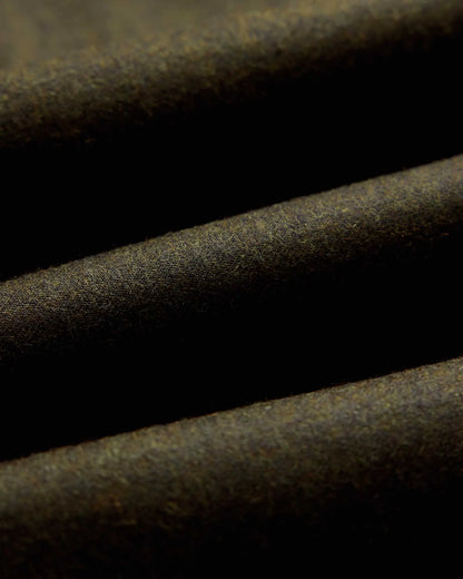 The Stevens Trouser in Black Olive Wool Flannel