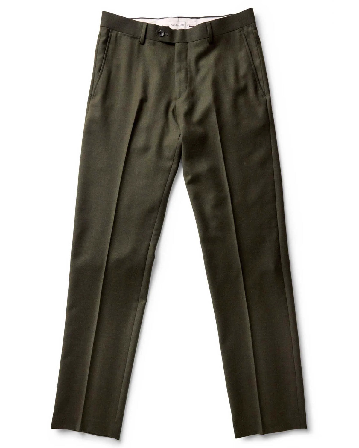 The Stevens Trouser in Black Olive Wool Flannel