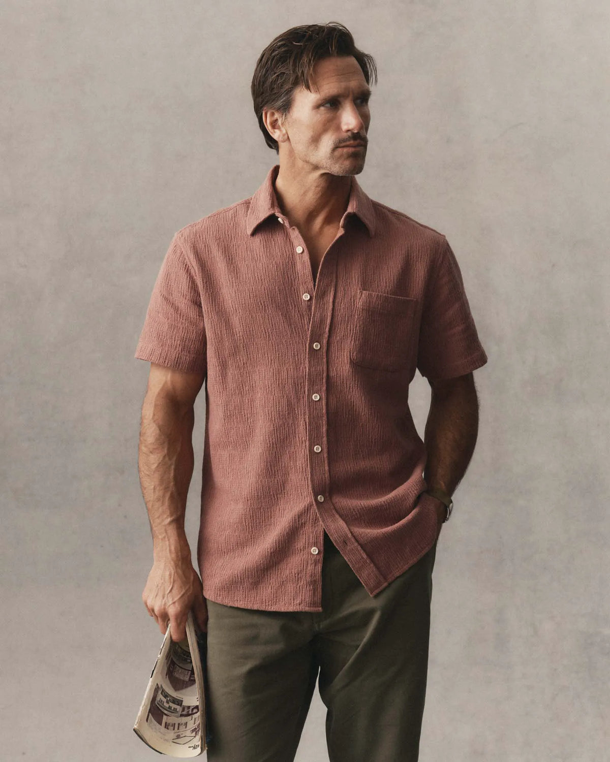 The Short Sleeve California in Redwood Hacci