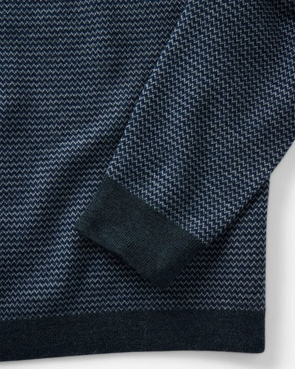 The Newton Sweater Polo in Navy Birdseye Merino