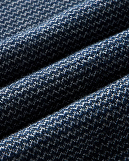 The Newton Sweater Polo in Navy Birdseye Merino