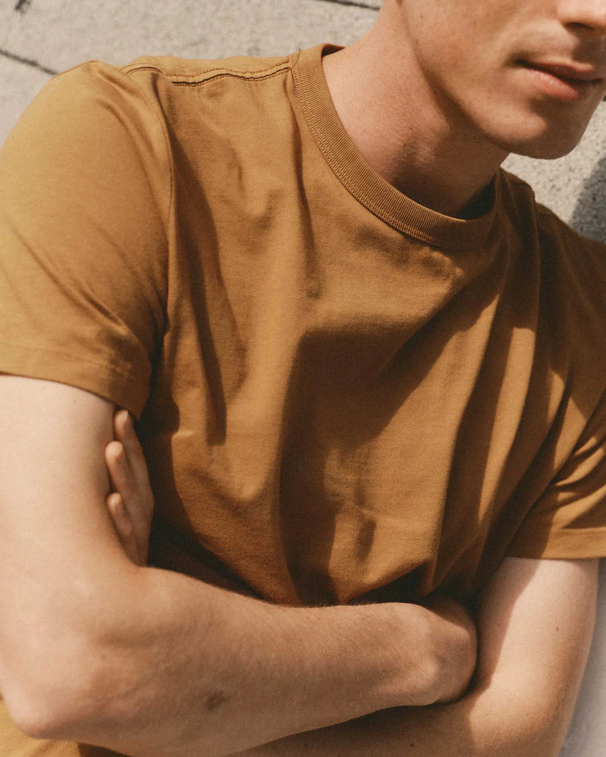 The Regenerative Cotton Tee in Saffron