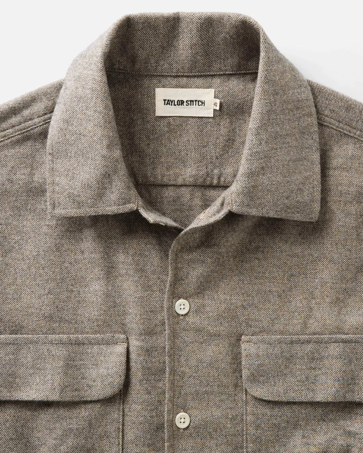 The Shore Shirt in Driftwood Portuguese Mouline Flannel