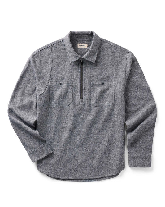 The Tiller Half Zip in Greyscale Hemp Jaspe