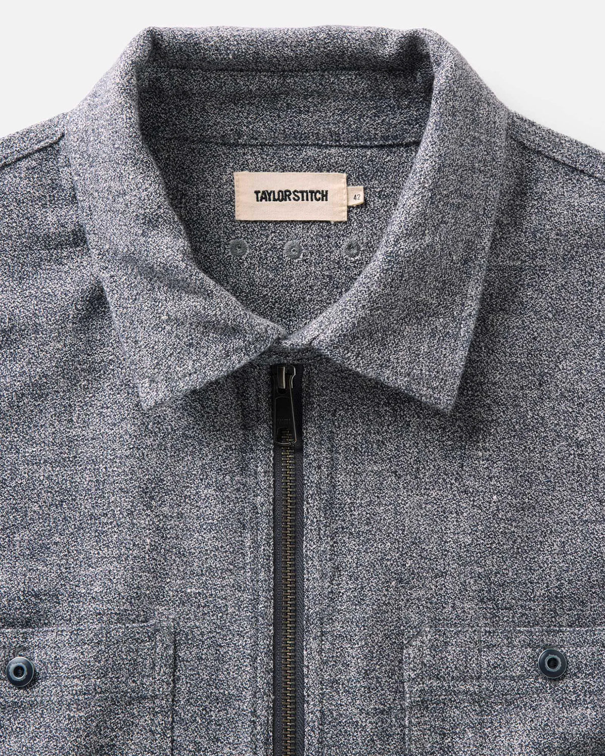 The Tiller Half Zip in Greyscale Hemp Jaspe