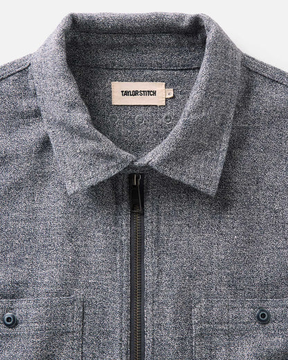 The Tiller Half Zip in Greyscale Hemp Jaspe