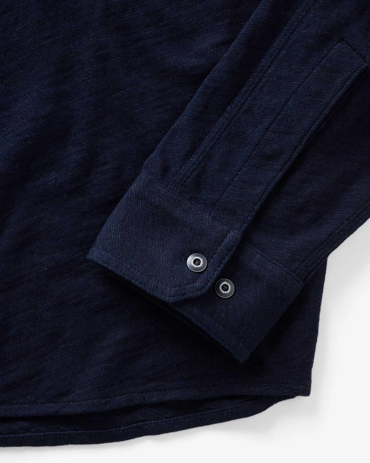 The Tiller Half Zip in Rinsed Indigo Slub