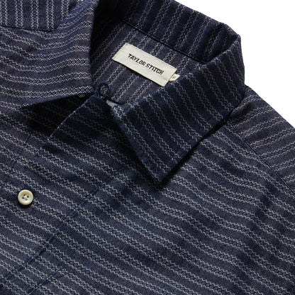The Short Sleeve Hawthorne in Navy Dobby