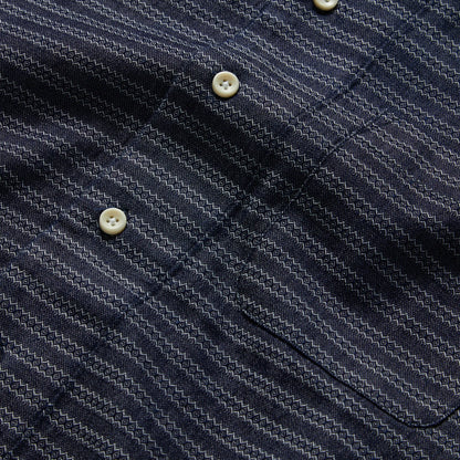 The Short Sleeve Hawthorne in Navy Dobby