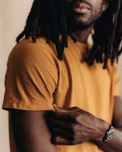 The Cotton Hemp Tee in Saffron