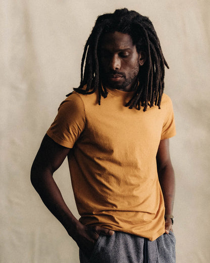 The Cotton Hemp Tee in Saffron