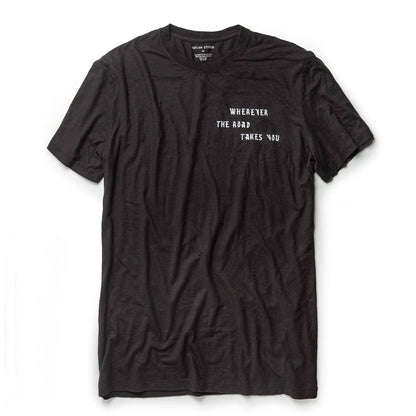 The Cotton Hemp Tee in Charcoal Open Road