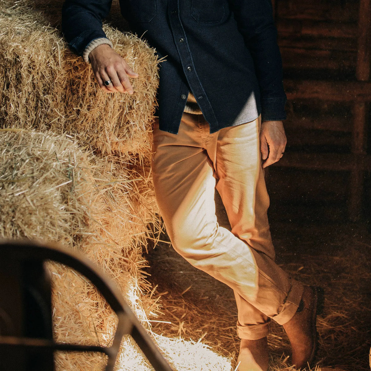 The Democratic All Day Pant in British Khaki Selvage