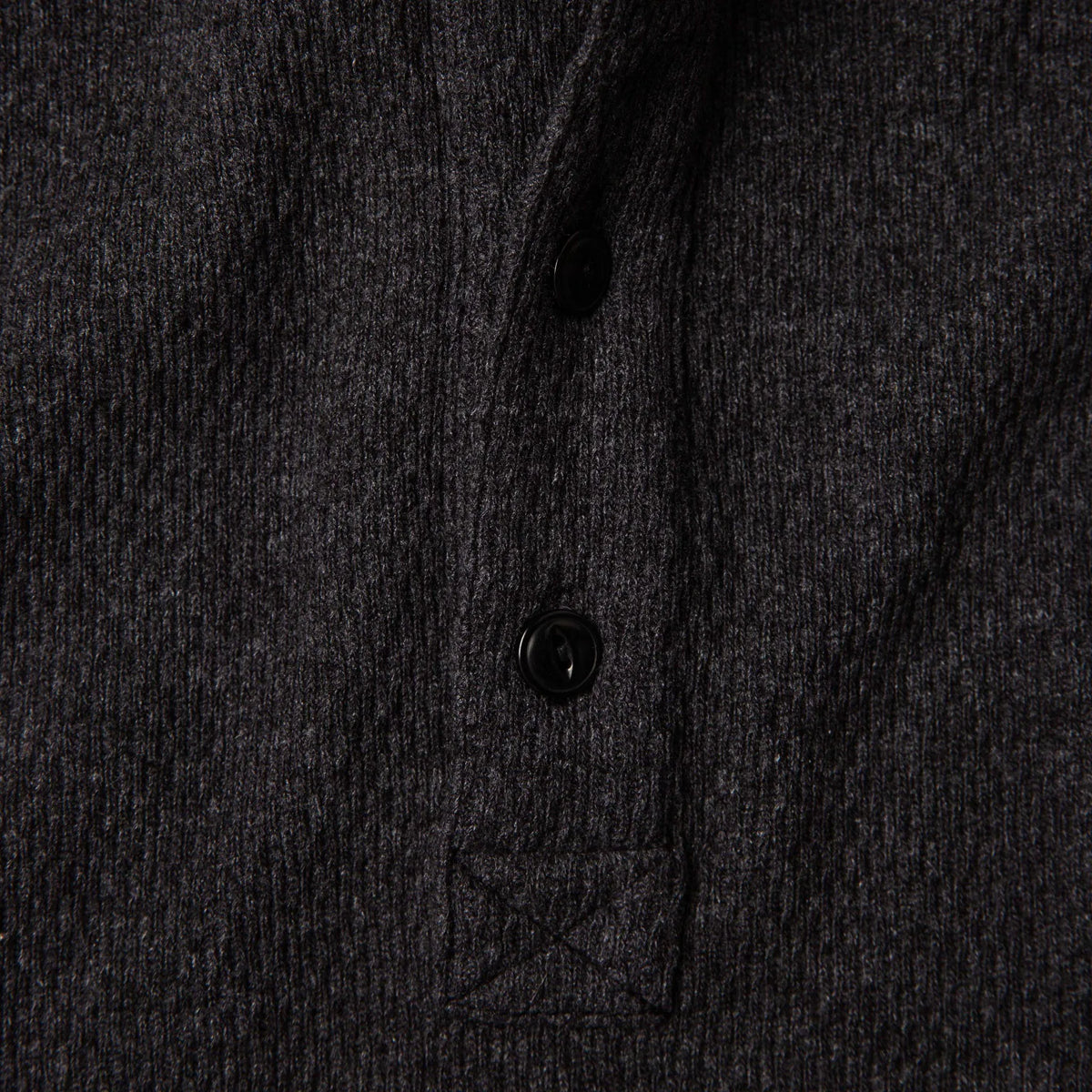 The Heavy Bag Waffle Henley in Coal