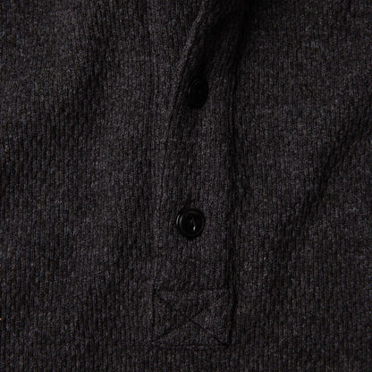 The Heavy Bag Waffle Henley in Coal