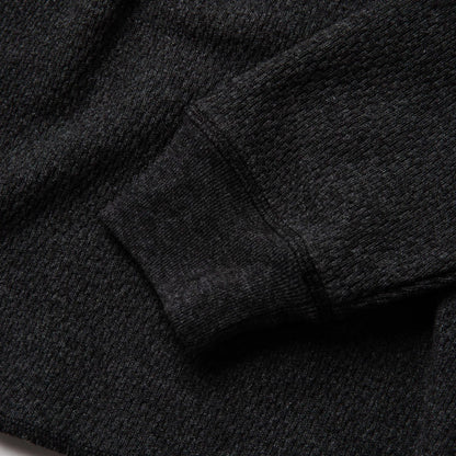 The Heavy Bag Waffle Henley in Coal